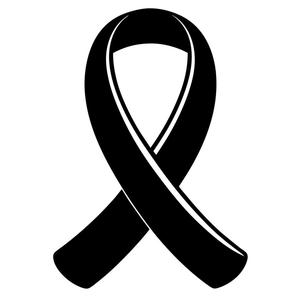 Ribbon black silhouette illustration vector