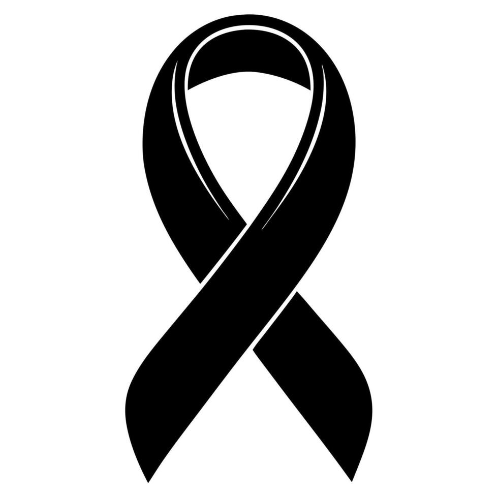 Ribbon black silhouette illustration vector