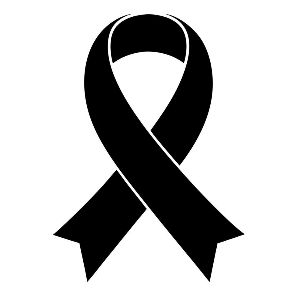 Ribbon black silhouette illustration vector