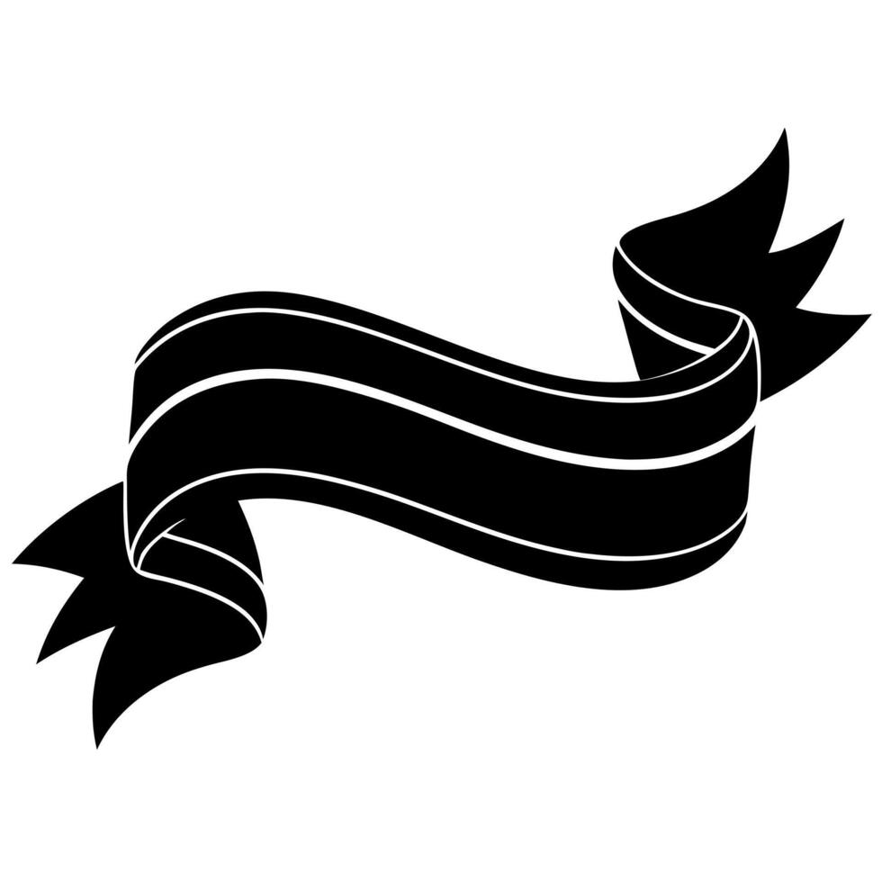 Ribbon black silhouette illustration vector