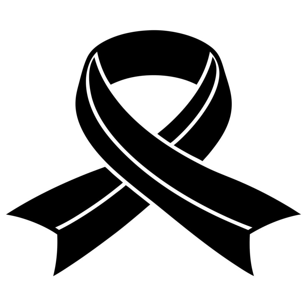 Ribbon black silhouette illustration vector