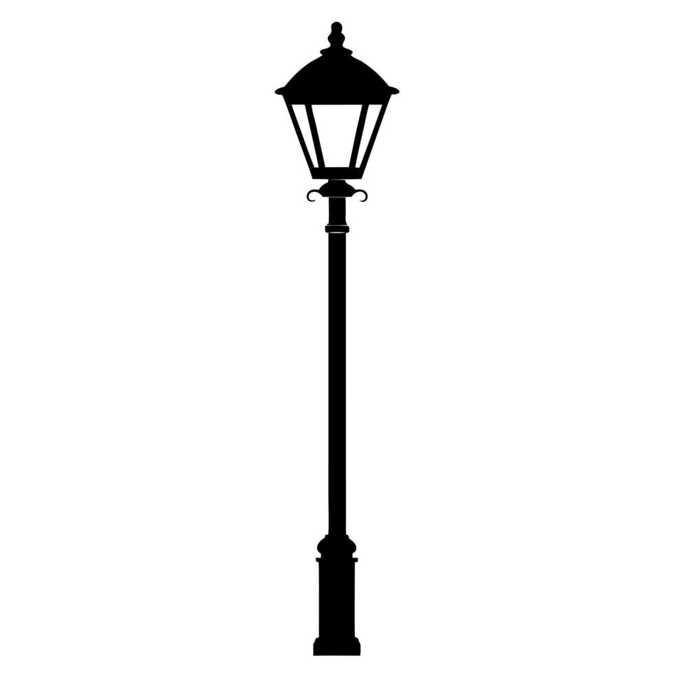 Street lamp post black silhouette illustration vector