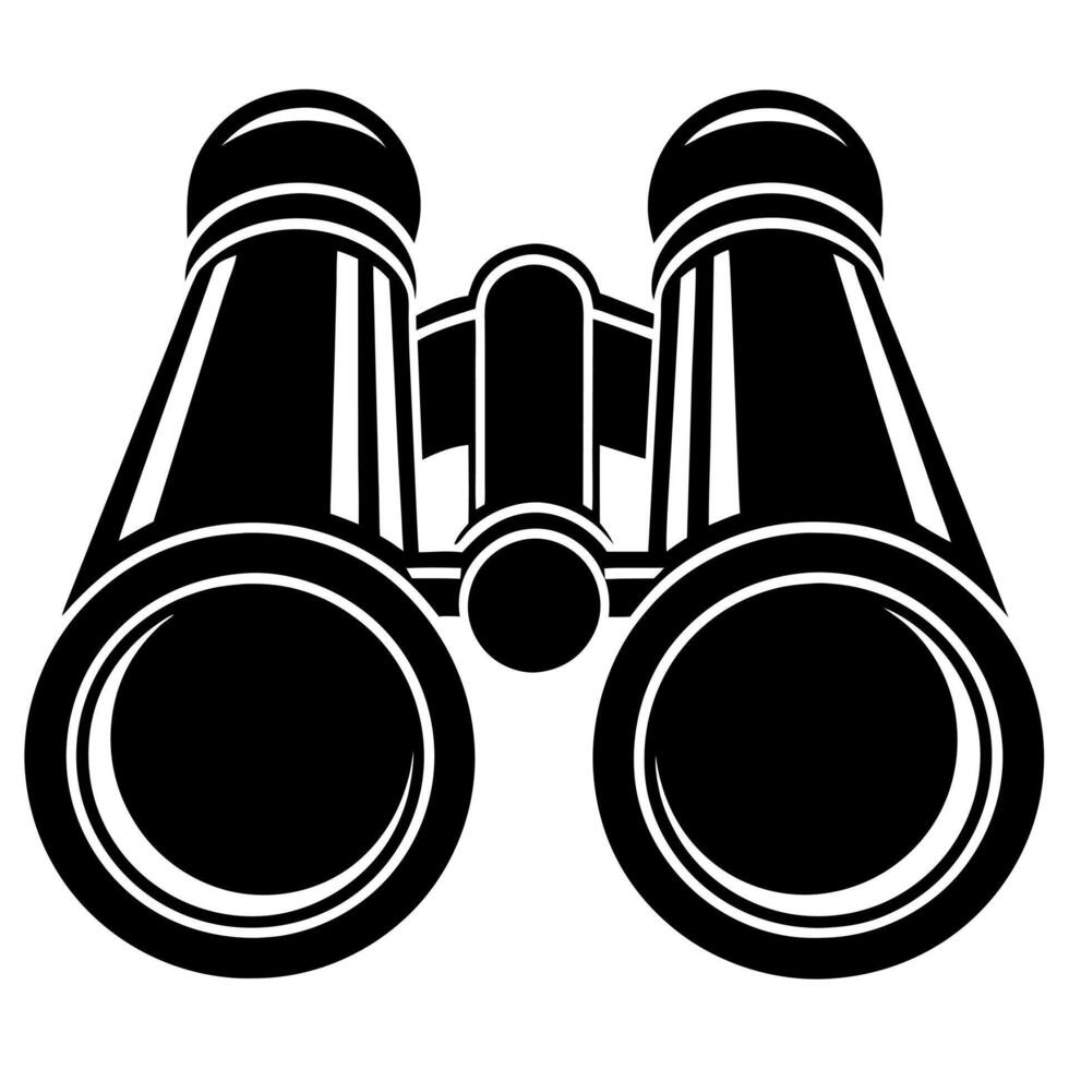 Binocular black silhouette illustration vector