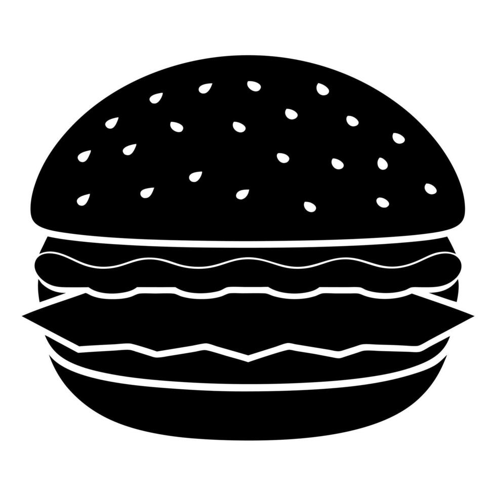 Burger black silhouette illustration vector
