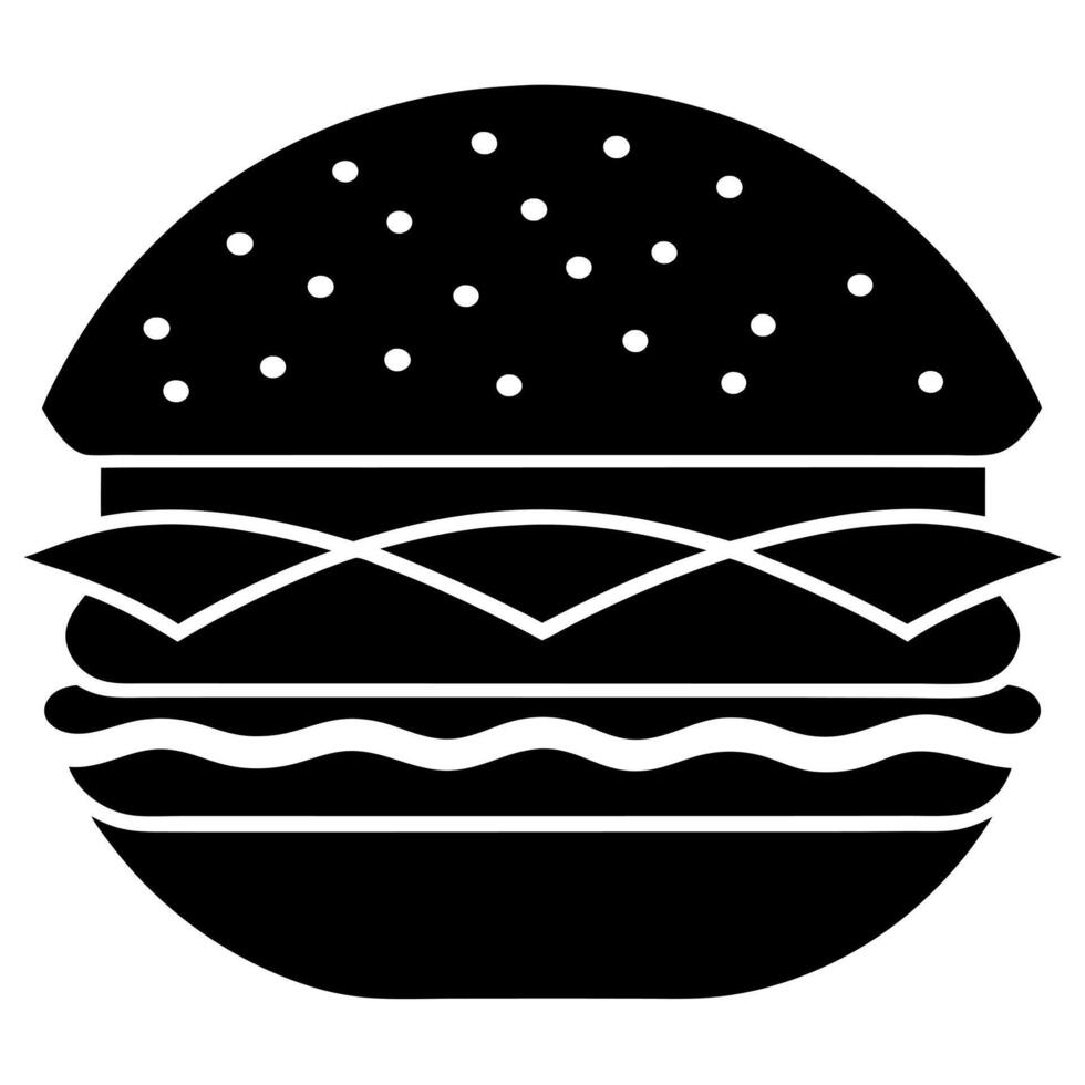 Burger black silhouette illustration vector