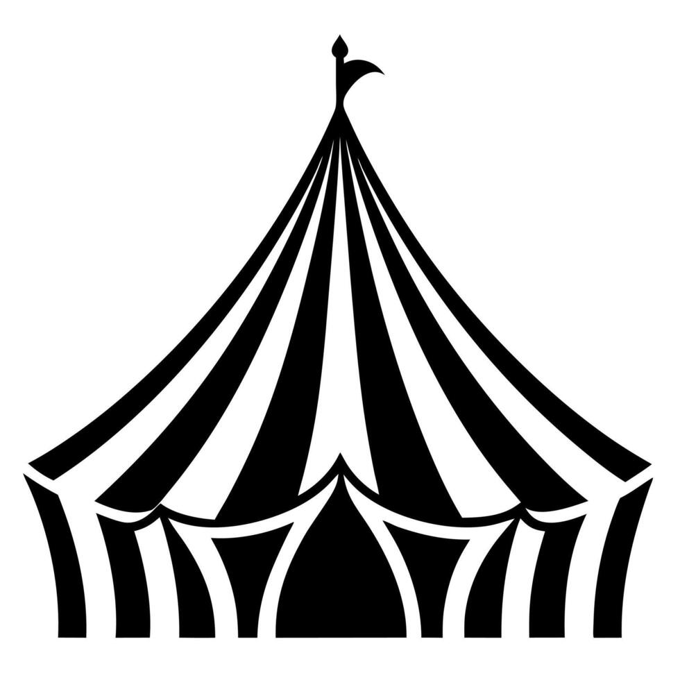 Circus tent black silhouette illustration vector