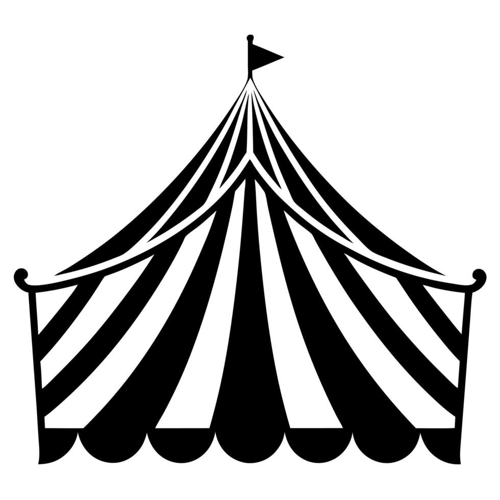 Circus tent black silhouette illustration vector