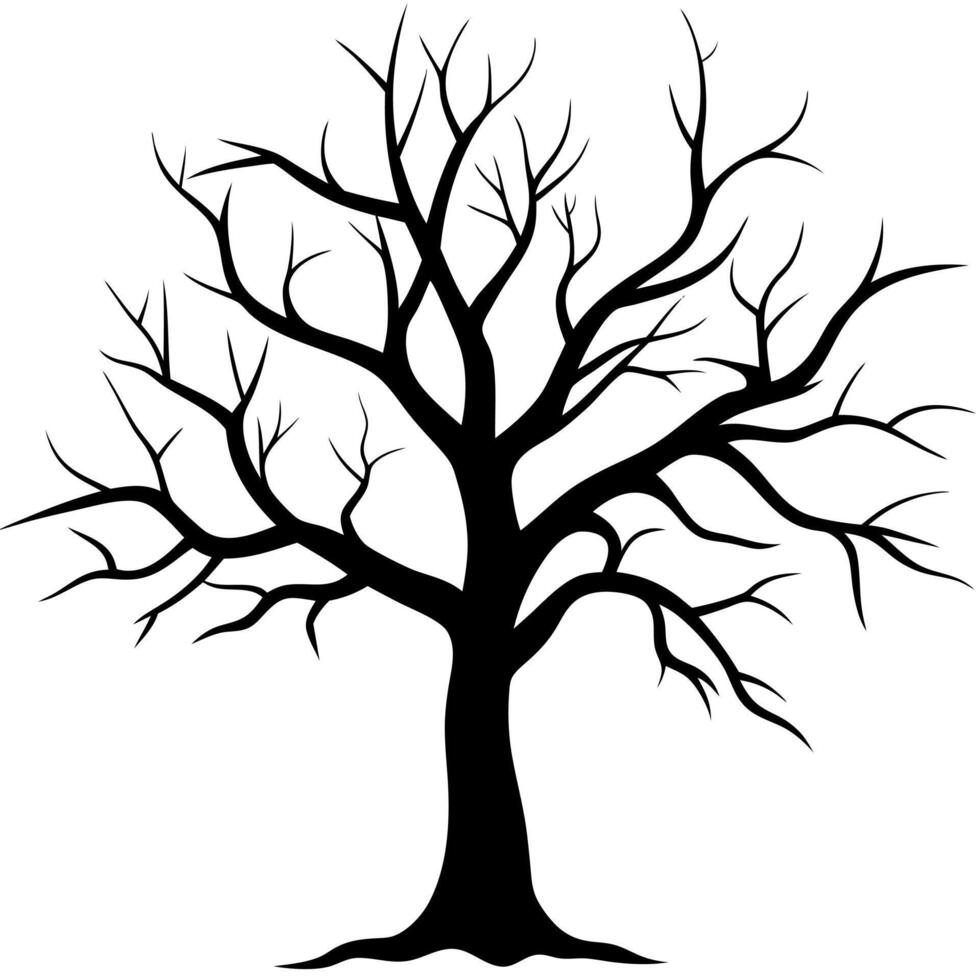Dead tree black silhouette illustration vector