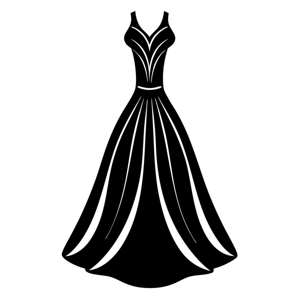 Dress black silhouette illustration vector