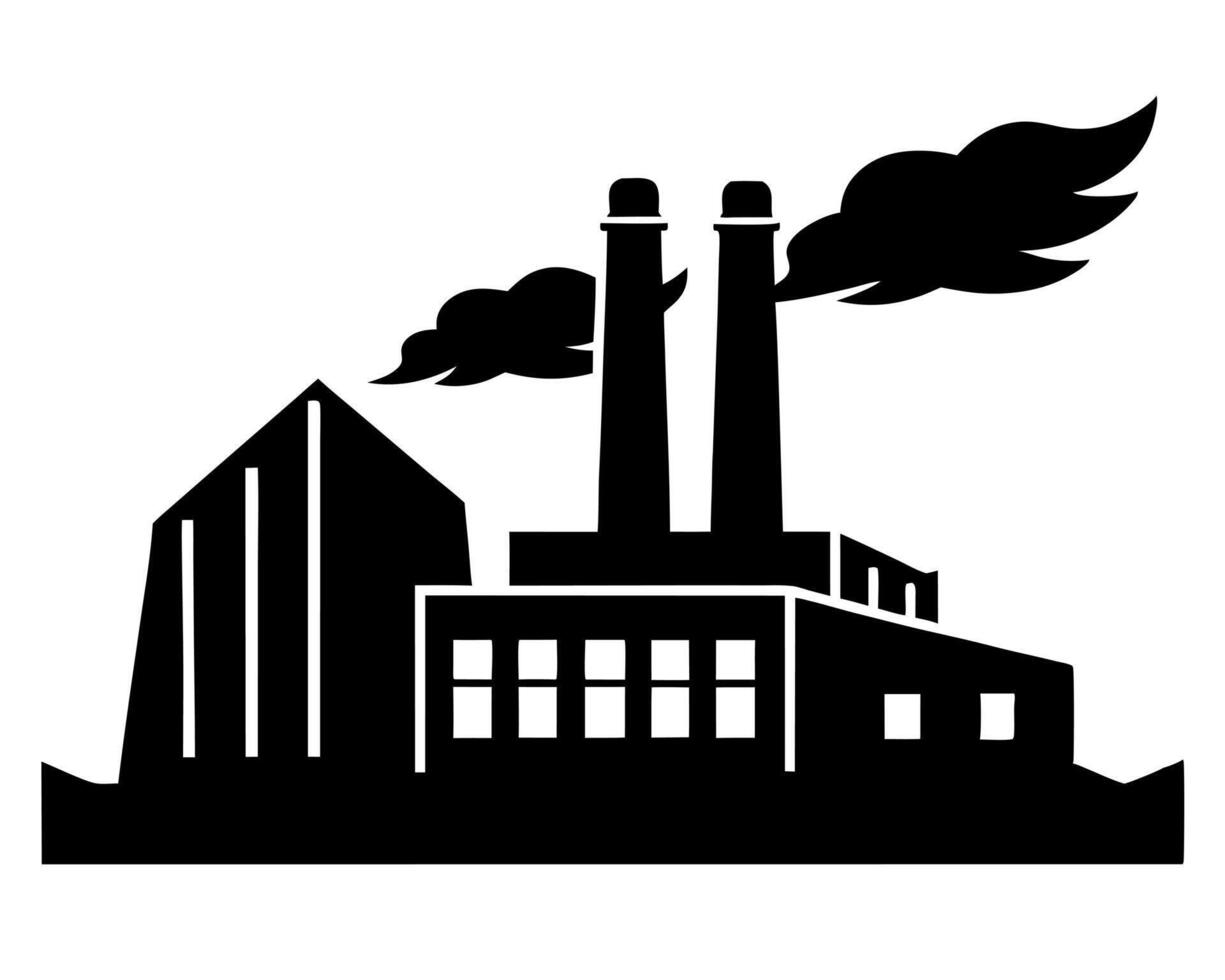 Factory black silhouette illustration vector