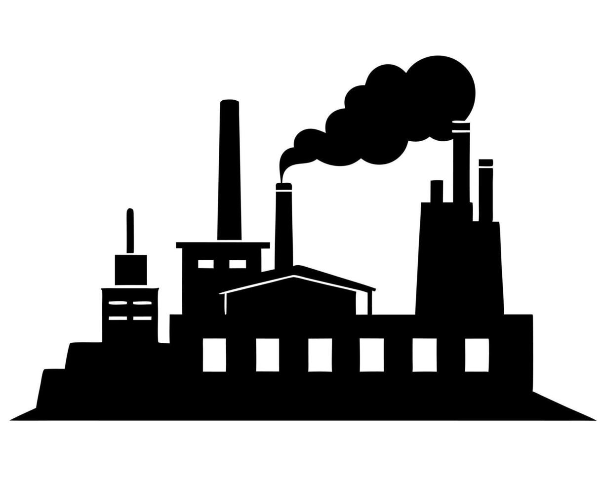 Factory black silhouette illustration vector