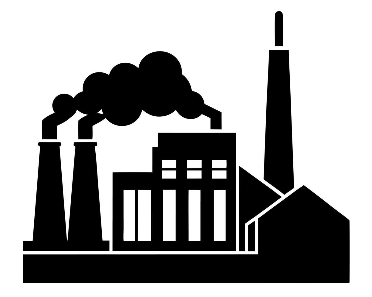 Factory black silhouette illustration vector