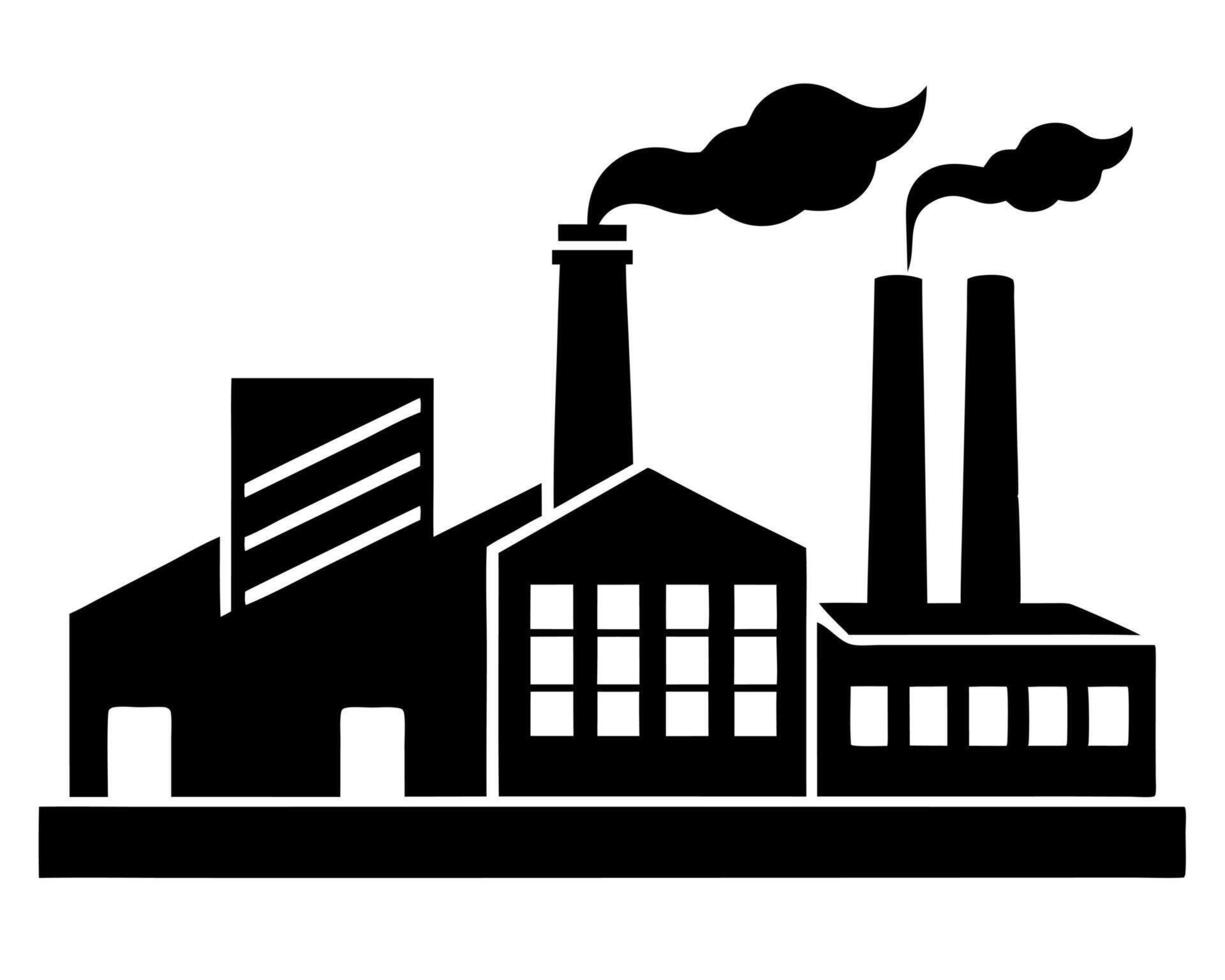 Factory black silhouette illustration vector