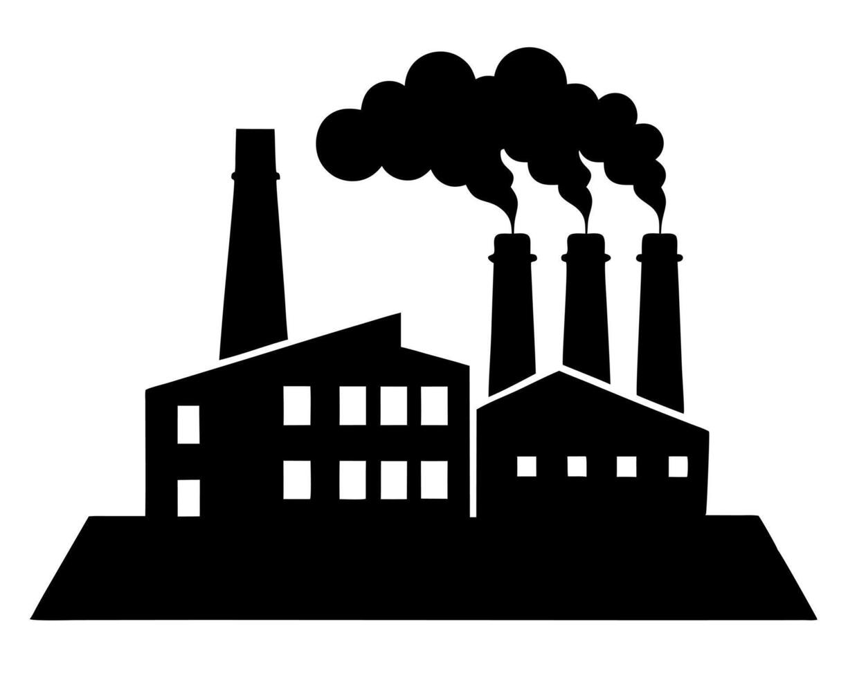 Factory black silhouette illustration vector