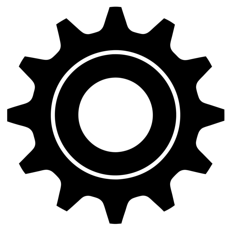 Gear black silhouette illustration vector