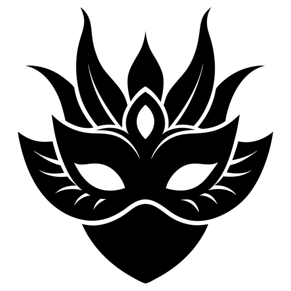 Masquerade mask black silhouette illustration vector