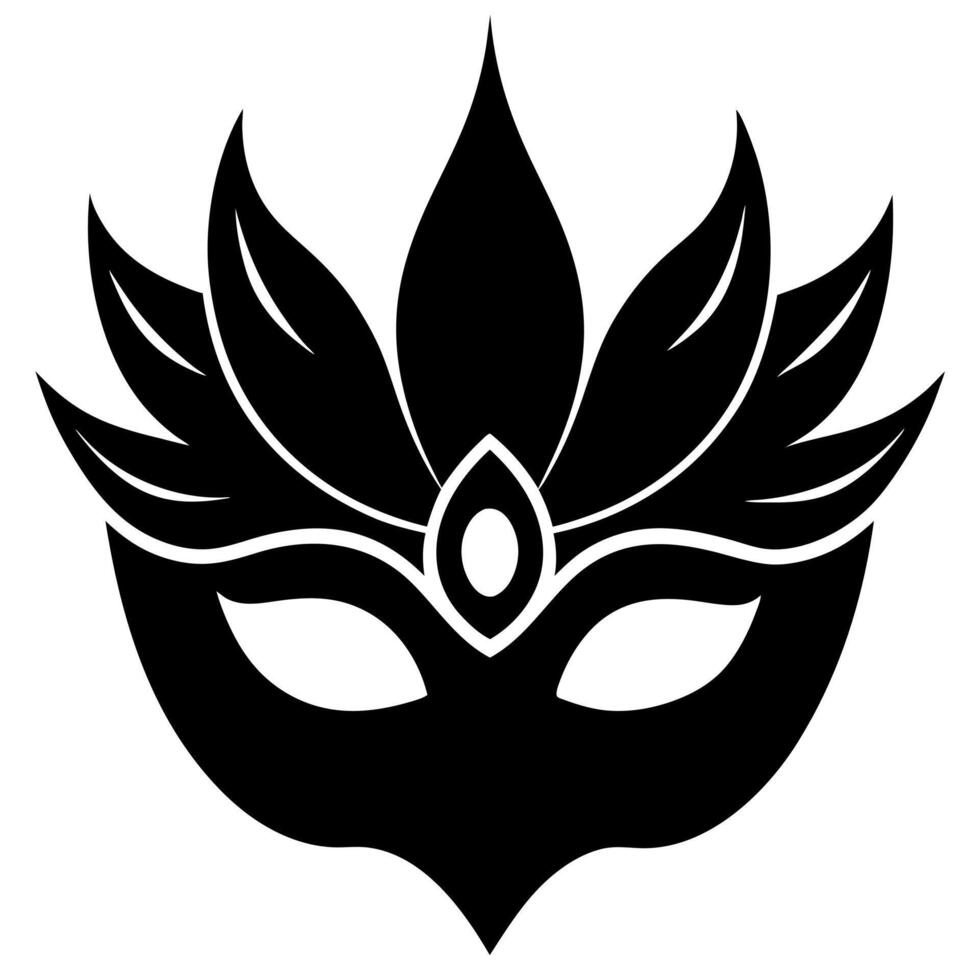 Masquerade mask black silhouette illustration vector