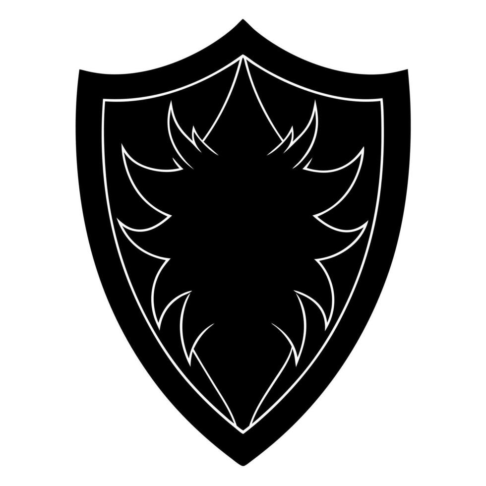 Shield black silhouette illustration vector