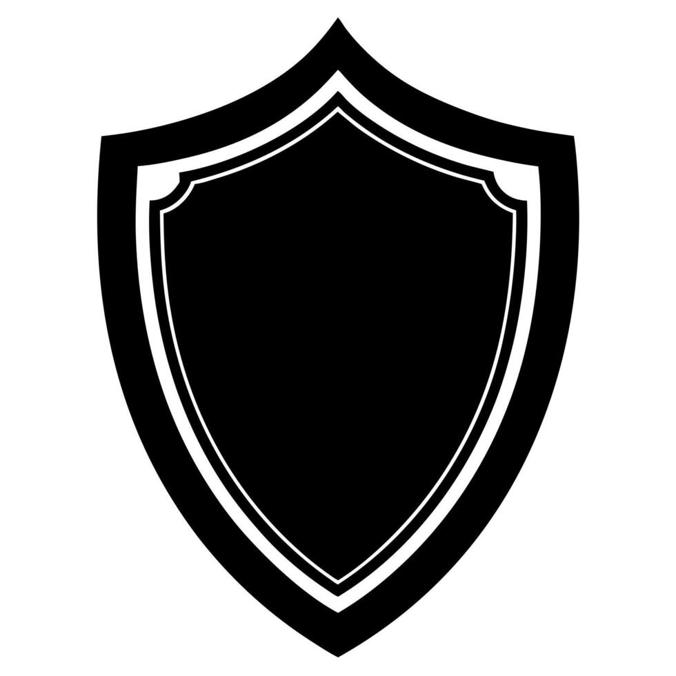 Shield black silhouette illustration vector