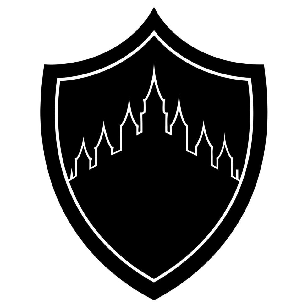 Shield black silhouette illustration vector
