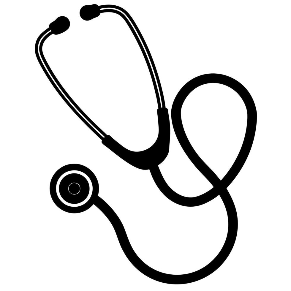 Stethoscope black silhouette illustration vector