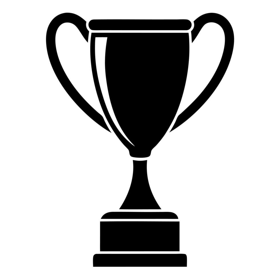 Trophy icon black silhouette illustration vector