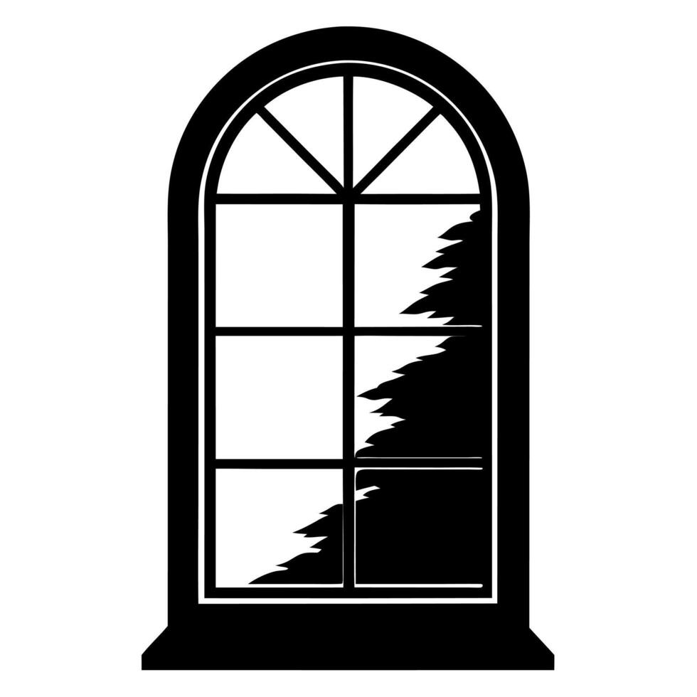 window black silhouette illustration vector