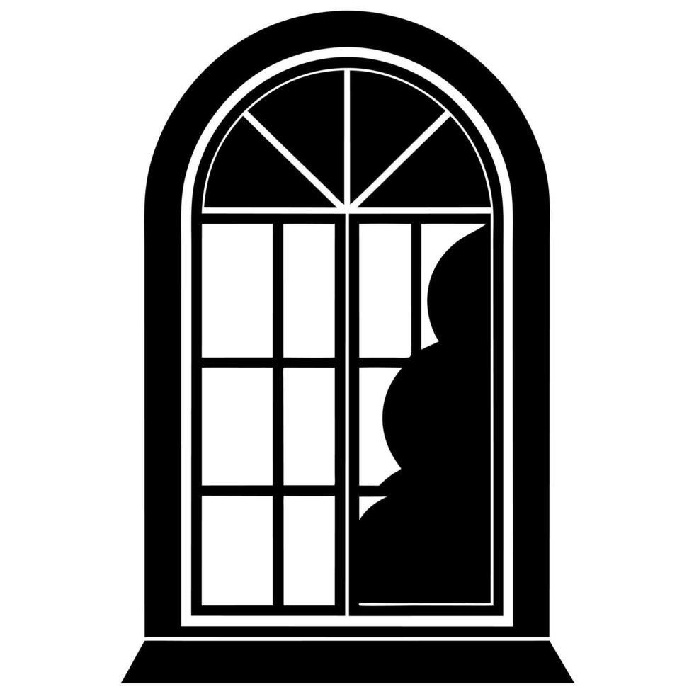 window black silhouette illustration vector