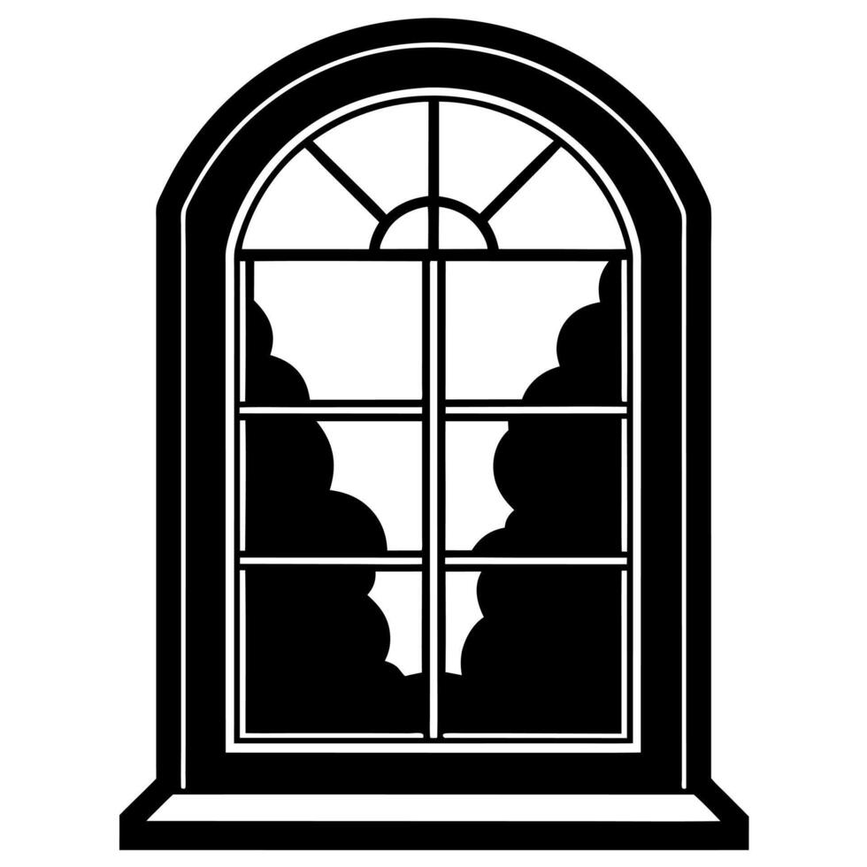window black silhouette illustration vector