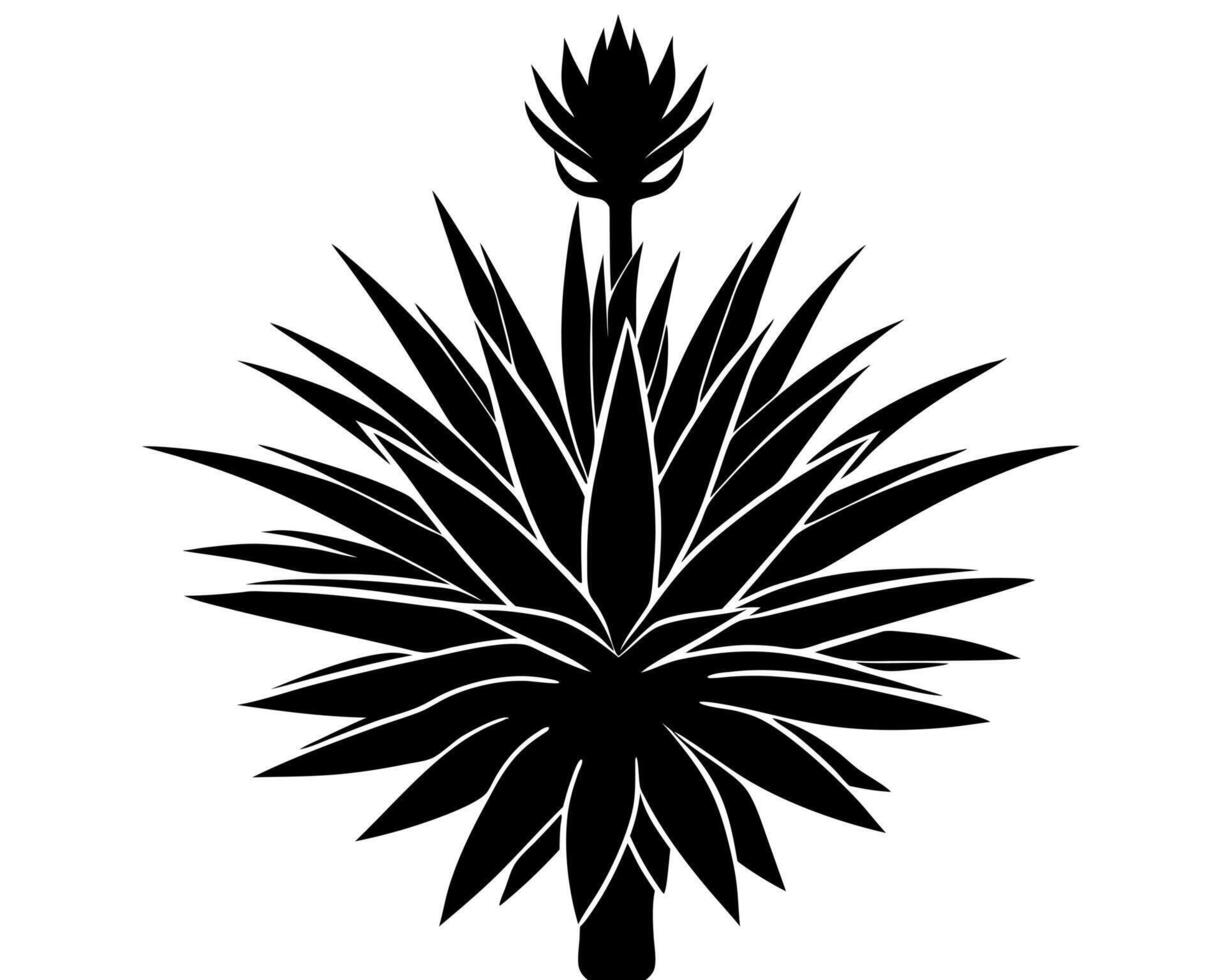 Yucca flower black silhouette illustration vector