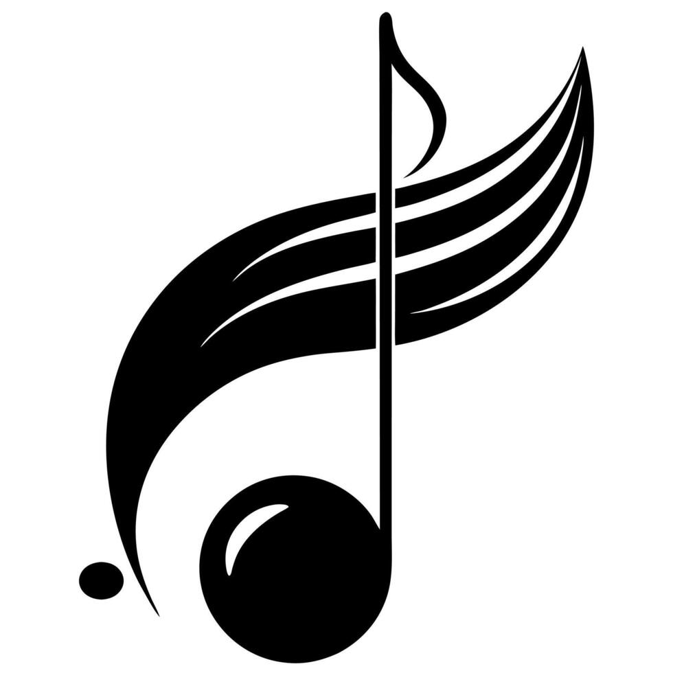 music note black silhouette illustration vector