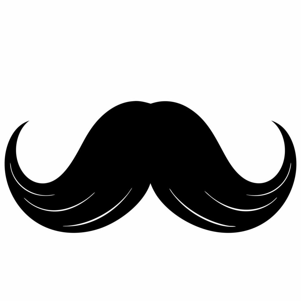 mustache black silhouette illustration vector