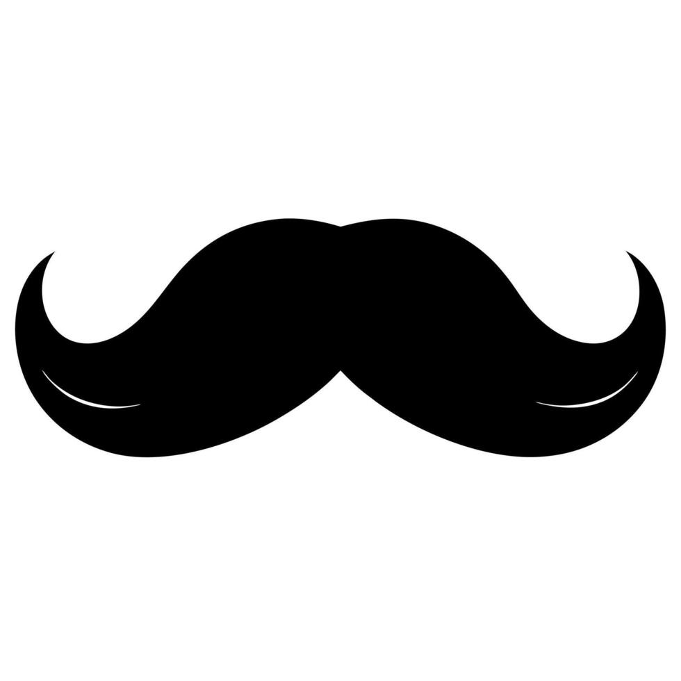 mustache black silhouette illustration vector