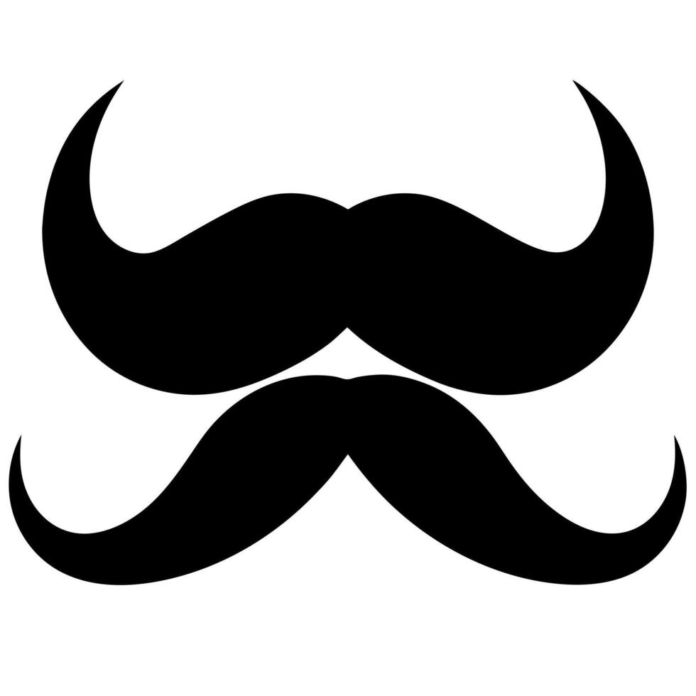 mustache black silhouette illustration vector