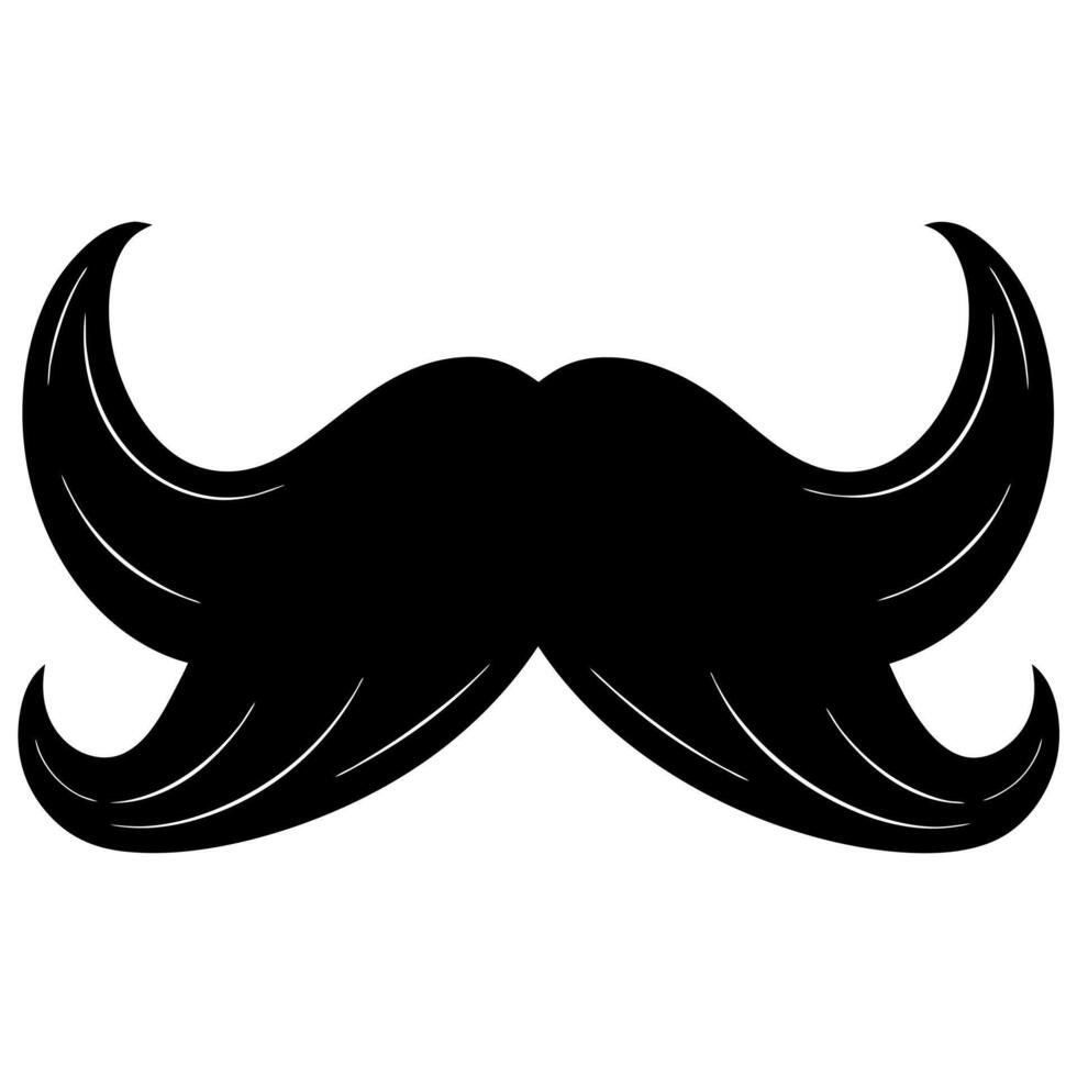 mustache black silhouette illustration vector