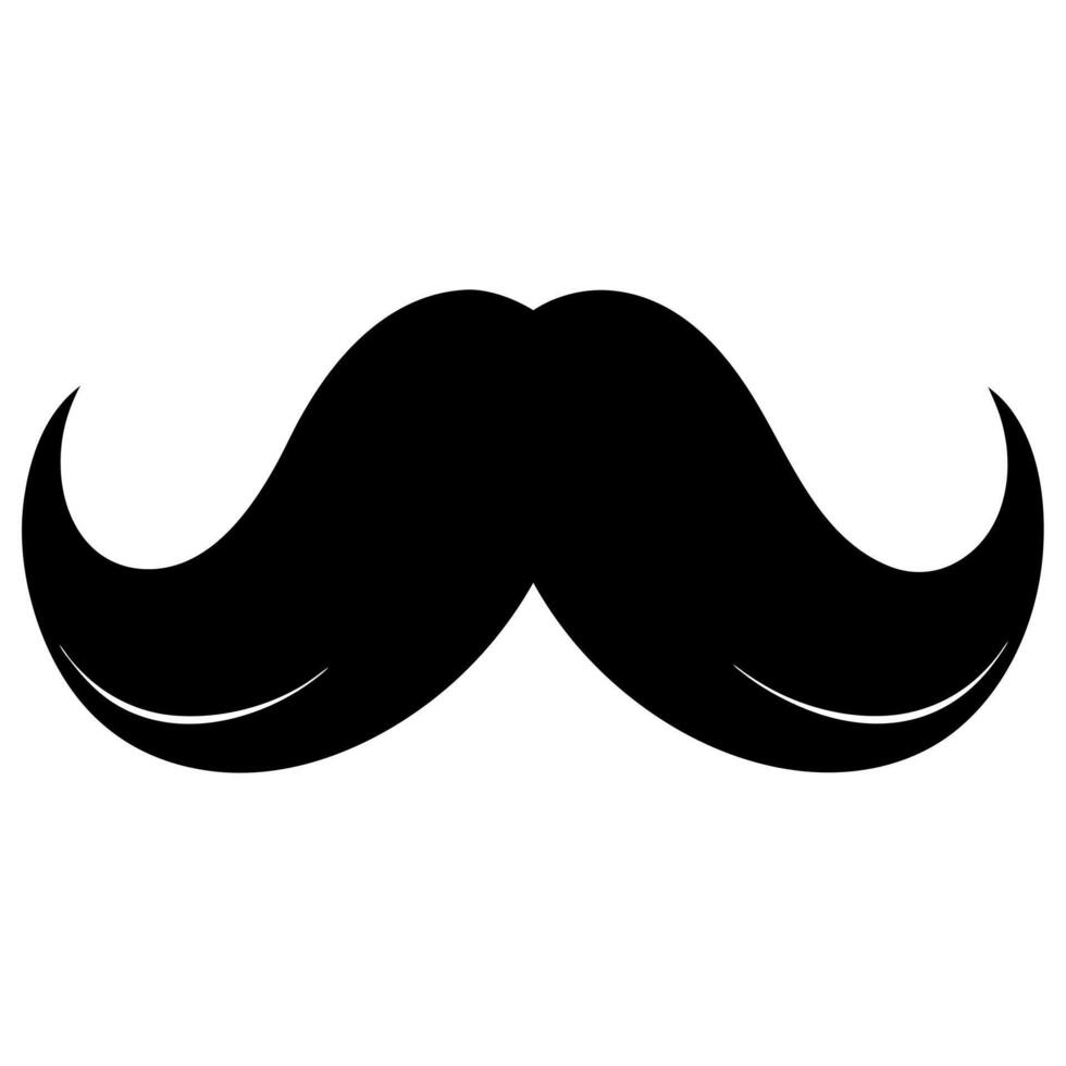 mustache black silhouette illustration vector