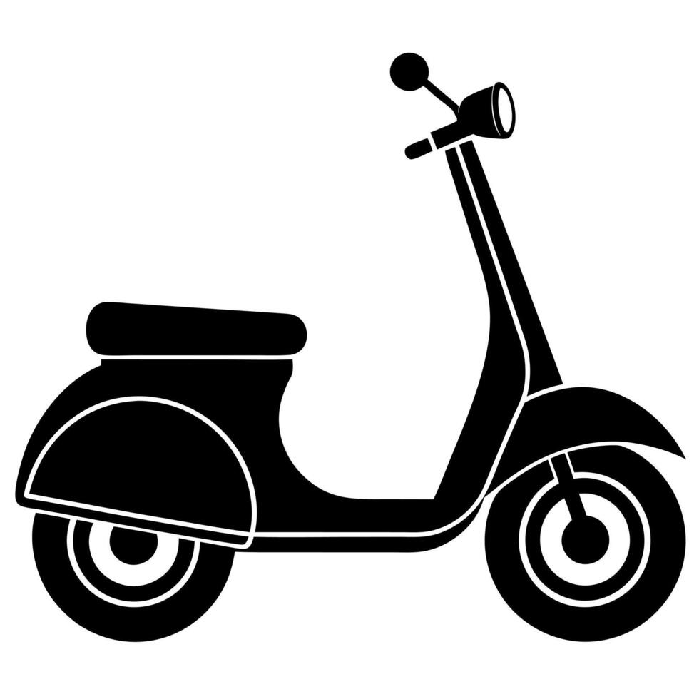 scooter black silhouette illustration vector