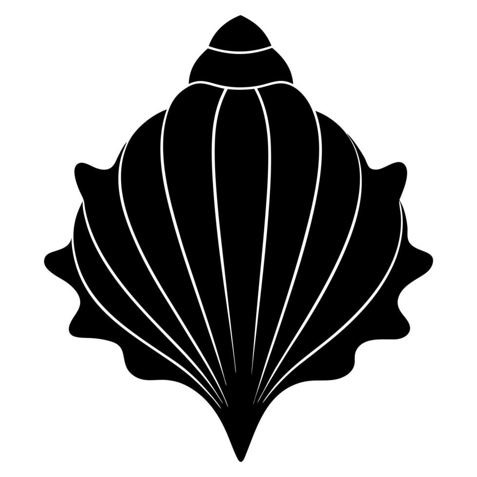 sea shell black silhouette illustration vector
