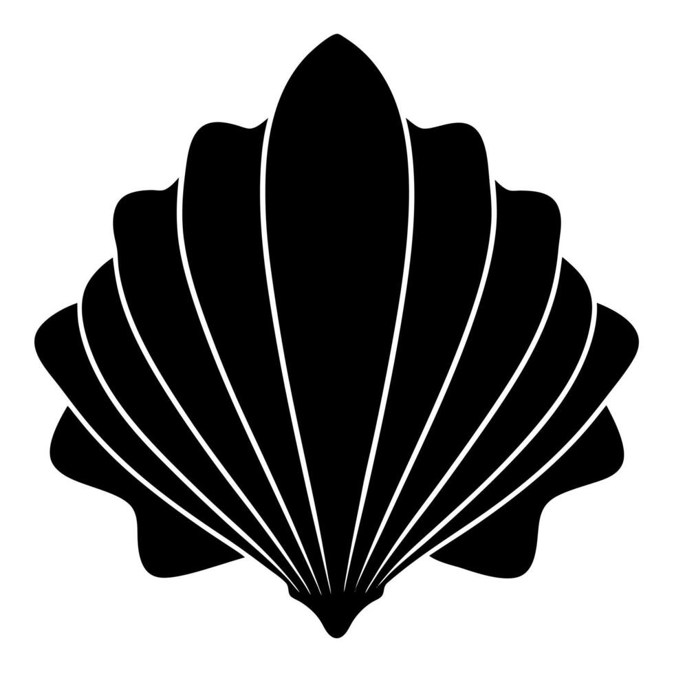 sea shell black silhouette illustration vector