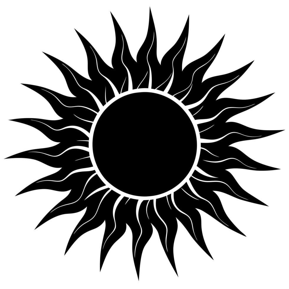 sun black silhouette illustration vector