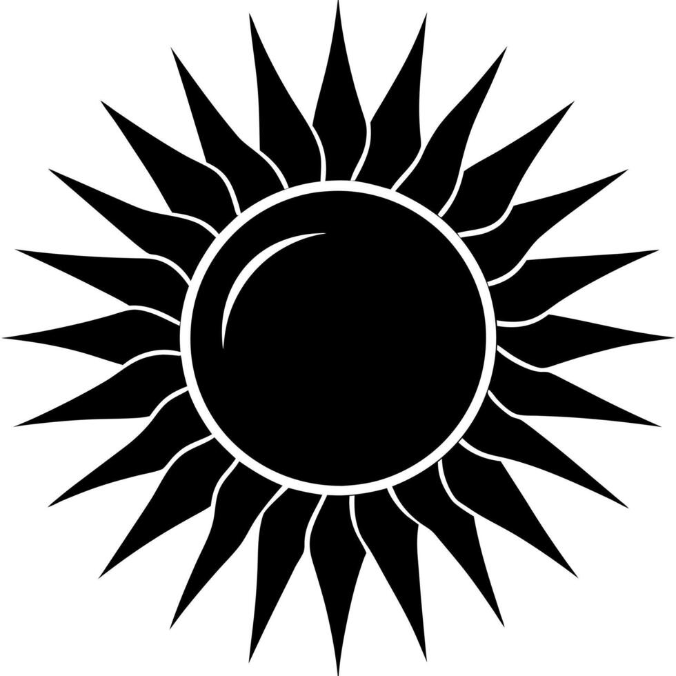 sun black silhouette illustration vector