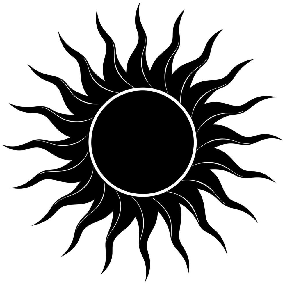 sun black silhouette illustration vector