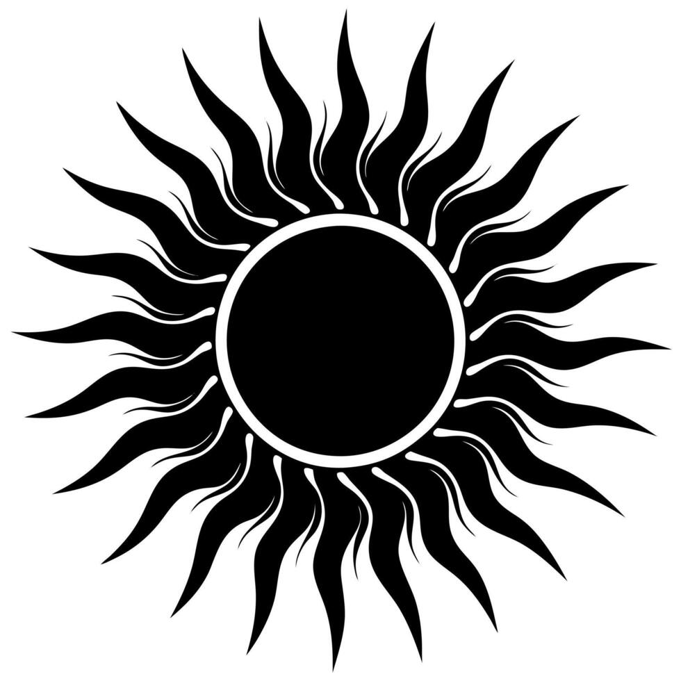sun black silhouette illustration vector