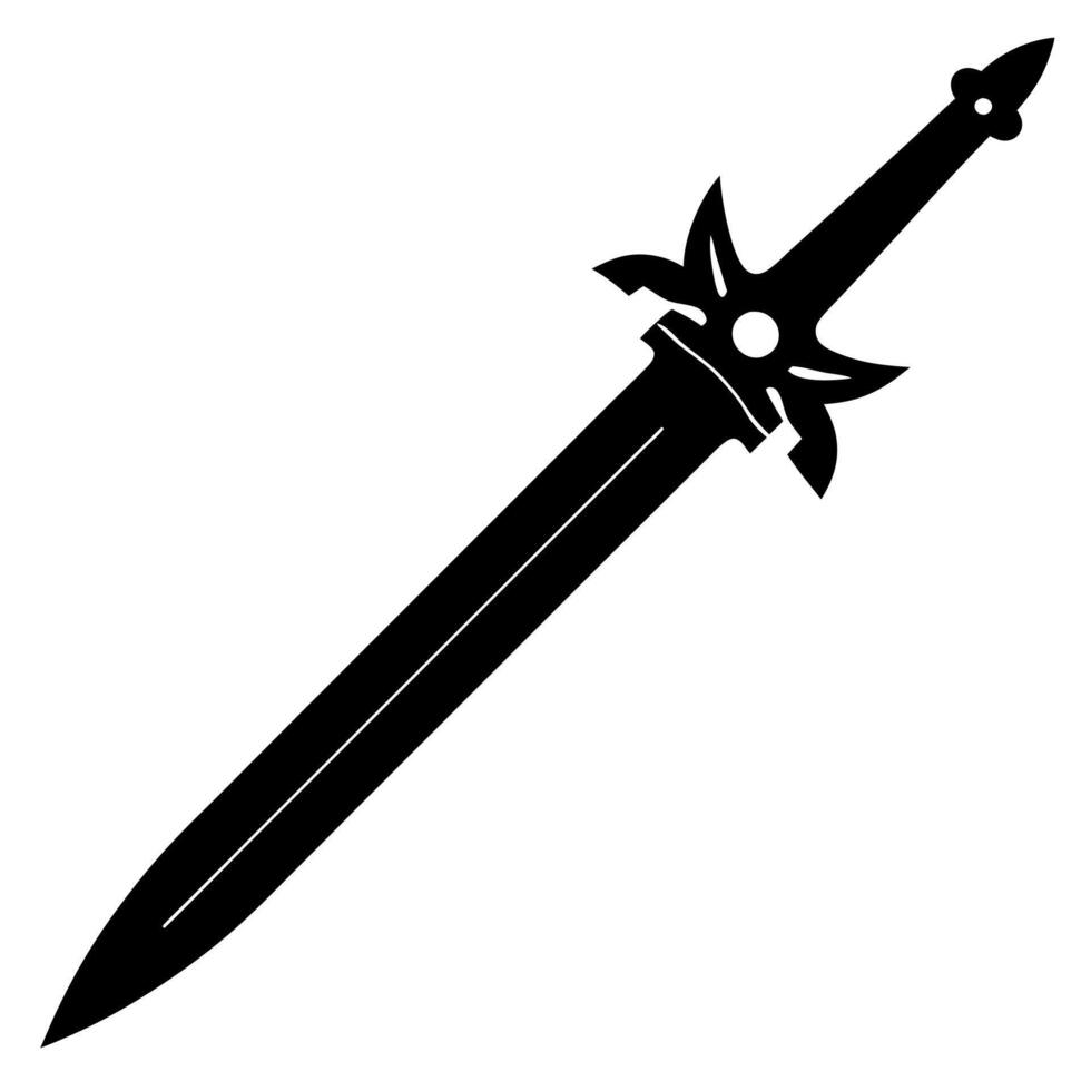 sword black silhouette illustration vector