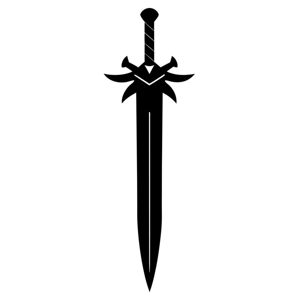 sword black silhouette illustration vector
