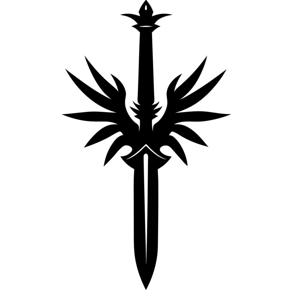 sword black silhouette illustration vector