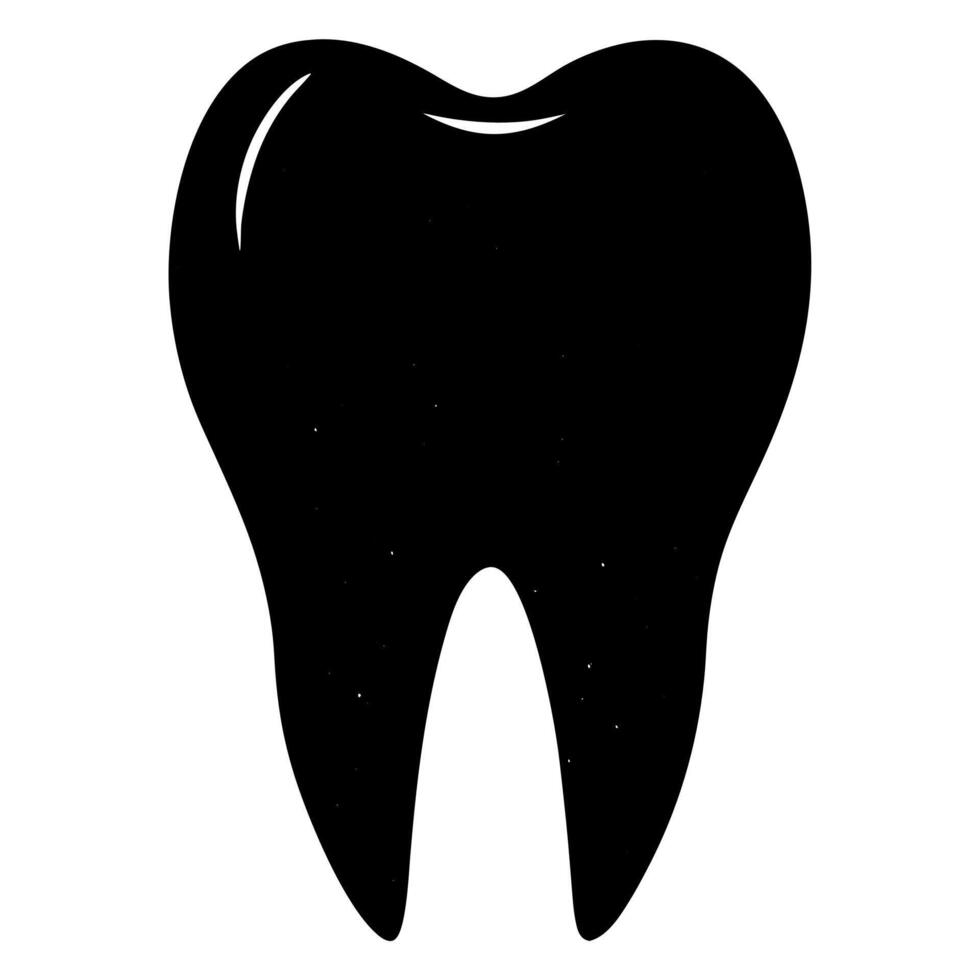 tooth black silhouette illustration vector