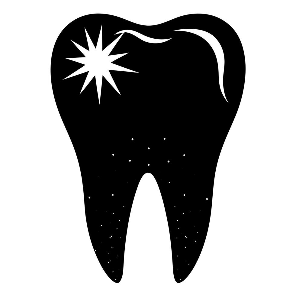 tooth black silhouette illustration vector
