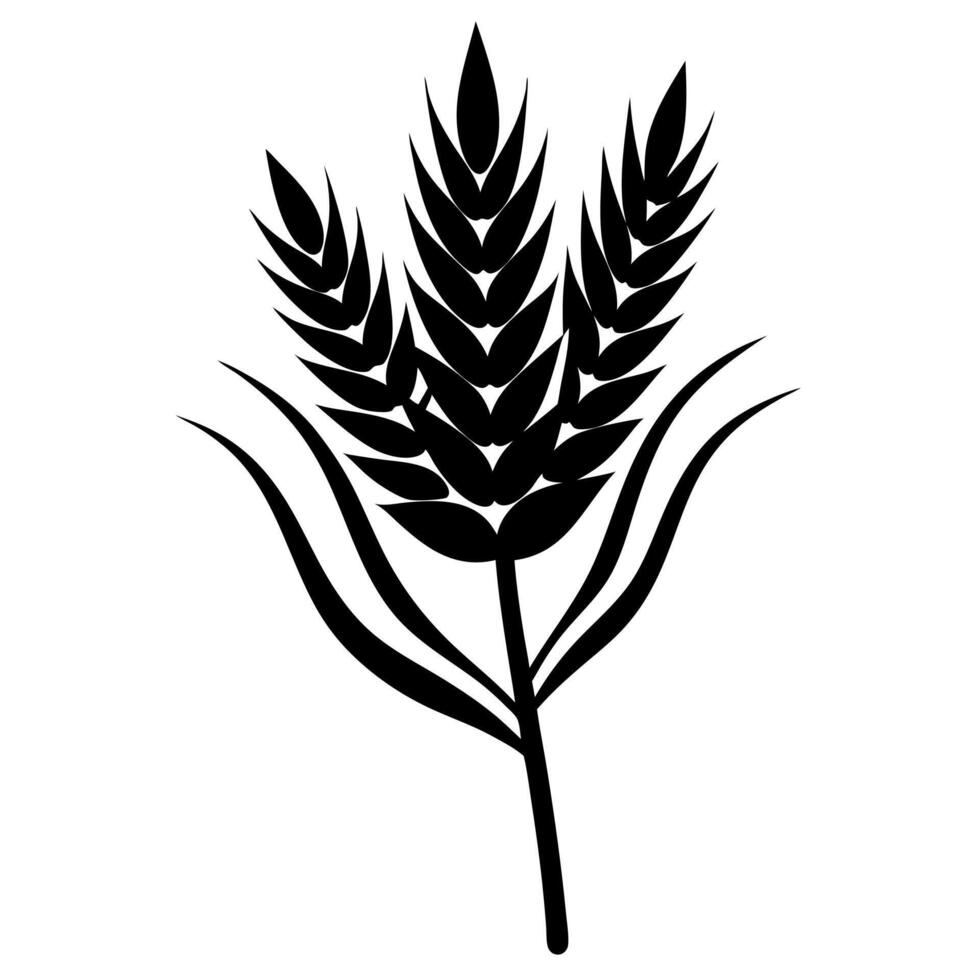 wheat black silhouette illustration vector