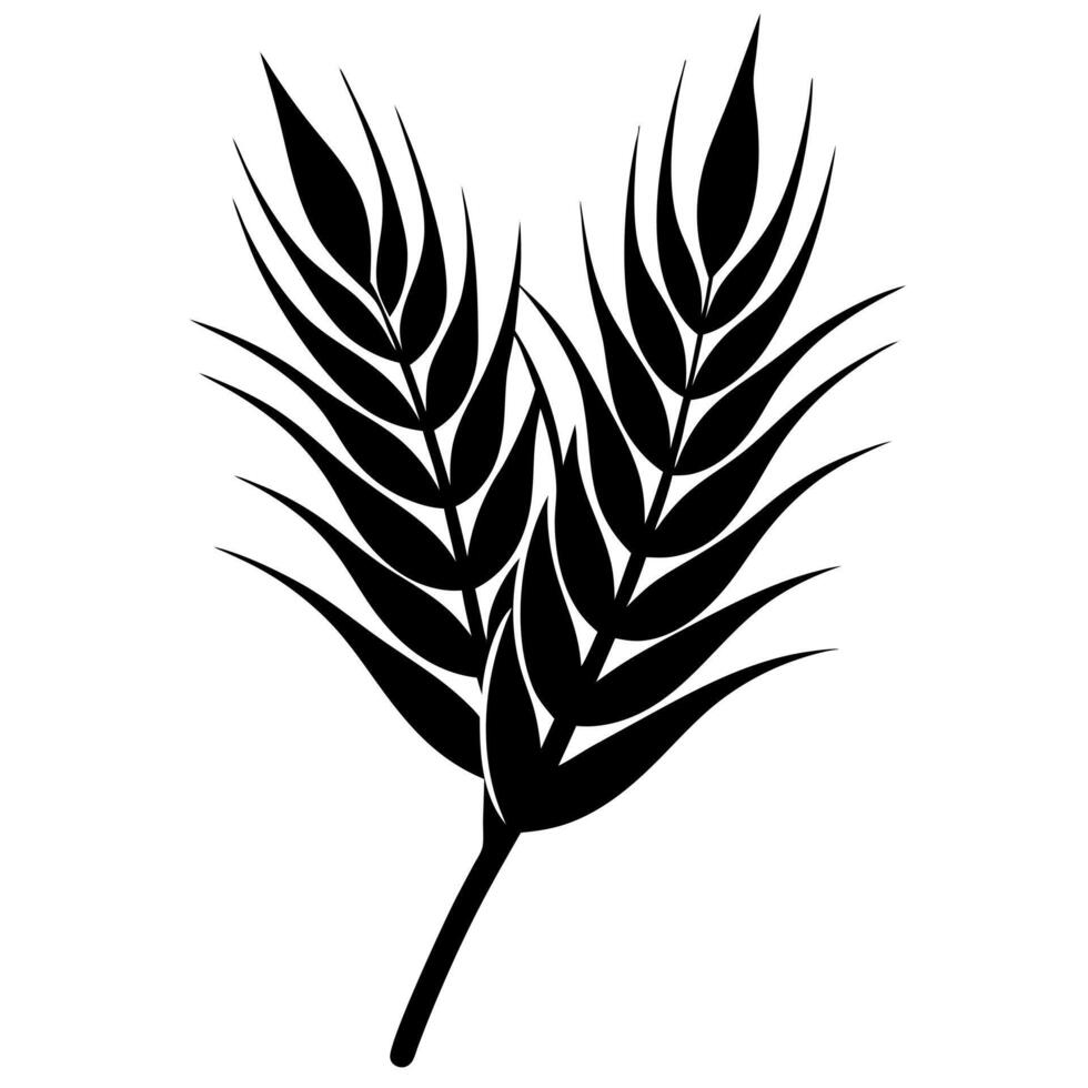 wheat black silhouette illustration vector